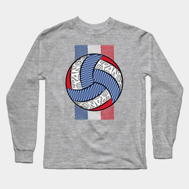 Volleyball France Long Sleeve T-Shirt by Designoholic